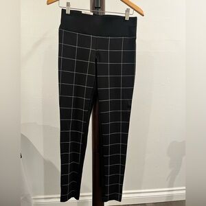New INC Black plaid skinny pants size 4